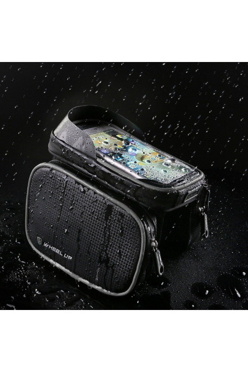 Sakwa Rowerowa Potrójna - pokrowiec na telefon - Wheel-Up - szara