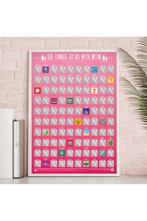 Plakat zdrapka 100 rzeczy do zrobienia z mamą
