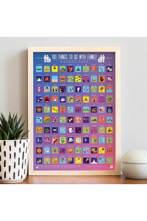 Plakat zdrapka 100 rzeczy do zrobienia z rodziną