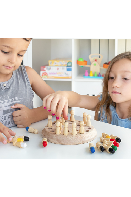 Drewniane Memo Szachy dla dzieci