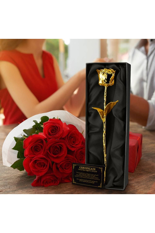 Złota róża dla ukochanej 24 karaty