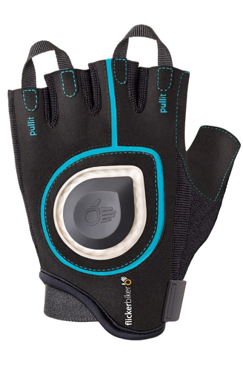 Rękawiczki rowerowe z kierunkowskazem Flickerbiker - rozmiar XL niebieskie