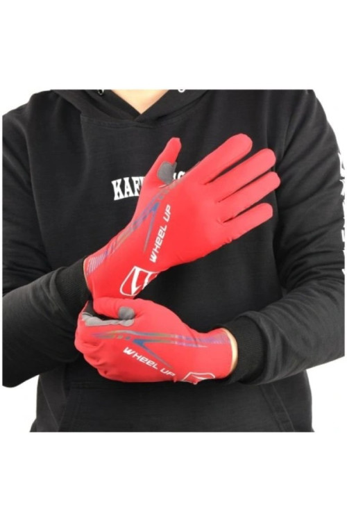 Rękawice Kolarskie Pełne Gel - Wheel UP - Czerwone M