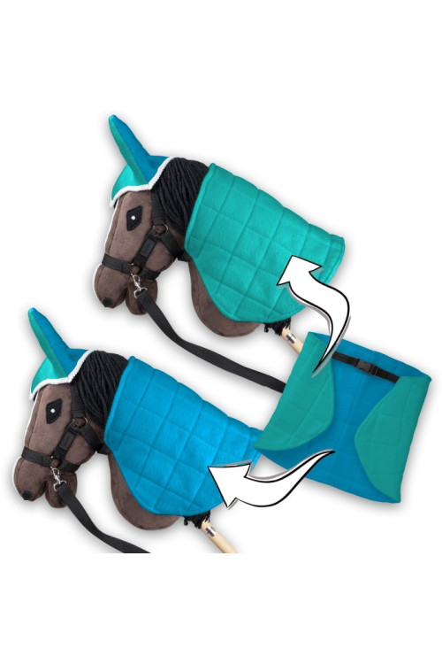 Derka i nauszniki dla Hobby Horse - mięta/niebieski