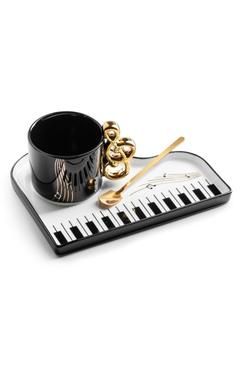 Filiżanka Melomana - Zestaw ze spodkiem i łyżeczką